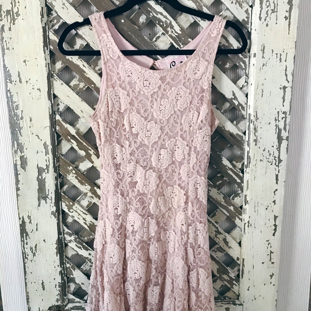 Pink lace dress